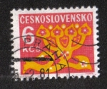 Stamps Czechoslovakia -  Franqueo debido - adornos de flores