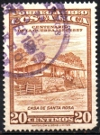 Stamps Costa Rica -  CENTENARIO  DE  LA  GUERRA  1856-1957.  CASA  DE  SANTA  ROSA.