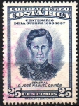 Sellos de America - Costa Rica -  CENTENARIO  DE  LA  GUERRA  1856-1957.  GENERAL  JOSÉ  MANUEL  QUIRÓS.