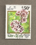Stamps Asia - Laos -  Pelargonium grandiflorum