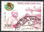Stamps : Europe : Vatican_City :  PAPA  JUAN  PABLO  II  ESTRECHANDO  LAS  MANOS  Y  ESCUDO  DE  MÉXICO