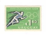 Sellos de America - Uruguay -  XVIII Olimpiadas 1964. Atletismo