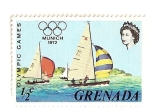 Stamps : America : Grenada :  20 JJOO Munich 72. Vela.