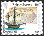 Stamps : Asia : Laos :  Veleros - Ship by Magalhaes