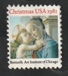 Sellos de America - Estados Unidos -  1359 - Navidad, La Virgen y el Niño, de Botticelli