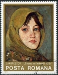 Stamps Romania -  Pinturas de Andreescu, granjero con mantón verde
