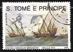 Sellos de Africa - Santo Tom� y Principe -  Veleros -  Merchant Ships At Sea, 18th Cty.