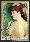 Stamps Equatorial Guinea -  E. Manet : Blond Woman with Bare Breasts