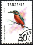 Stamps Tanzania -  MARTÍN  PESCADOR  COMÚN