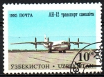 Stamps Asia - Uzbekistan -  AEROPLANO   AN-12
