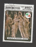 Stamps Burkina Faso -  Alegoría de la primavera por Boticelli
