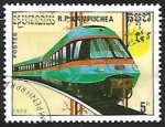 Stamps Cambodia -  Ferrocarriles - Tren de alta velocidad