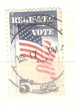 Sellos de America - Estados Unidos -  voto registrado