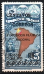 Stamps : America : Colombia :  SEGUNDA  EXPOSICIÓN  FILATÉLICA  NACIONAL.  MURILLO  TORO  Y  MAPA.