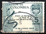 Stamps Colombia -  1th  ANIVERSARIO  DE  LA  PRESIDENCIA  DEL  GENERAL  GUSTAVO  ROJAS  PINILLA