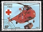 Stamps : Africa : Burkina_Faso :  Aviones - Sikorsky S-55 helicopter