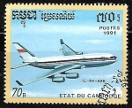 Sellos del Mundo : Asia : Camboya : Aviones - Ilyushin Il-96-300