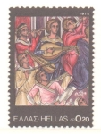 Stamps Greece -  MÚSICOS  EN  MURAL  BIZANTINO
