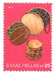Sellos de Europa - Grecia -  INSTRUMENTOS  MUSICALES.  TAMBORES.