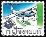 Stamps Nicaragua -  Aviones - Monoplane and Nicaraguan air network
