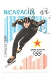 Stamps Nicaragua -  patinaje de fondo