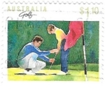 Stamps Australia -  deporte en familia, golf