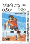 Stamps Laos -  salto de vallas