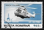 Sellos del Mundo : Europa : Rumania : Aviones - Sud Aviation SA 330 Puma Helicopter