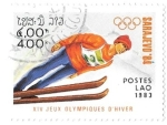 Stamps Laos -  salto de esqui