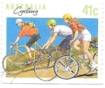 Stamps Australia -  deporte en familia, ciclismo