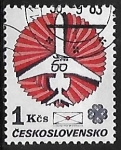 Sellos de Europa - Checoslovaquia -  Aviones - Stylized aircraft and logo