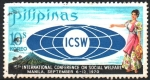 Stamps Philippines -  EMBLEMA, VOLCÁN  MAYON  Y  MUJER  FILIPINA