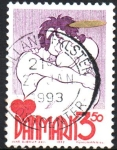 Stamps Denmark -  UN  ABRAZO,  CARICATURA  DE  IVAR  GJORUP.