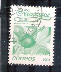 Stamps Nicaragua -  malvaviscus arboreus
