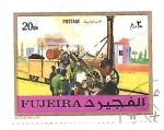Stamps United Arab Emirates -  locomotora antigua