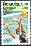Stamps Nicaragua -   JUEGOS  OLÍMPICOS  DE  BARCELONA  1992, WATER  POLO.