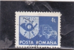 Stamps : Europe : Romania :  corneta y camión 