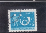 Stamps : Europe : Romania :  cartero y corneta 