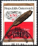 Stamps Austria -   125th  ANIVERSARIO  DEL  CLUB  DE  PRENSA  CONCORDIA,  PLUMA.