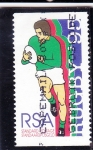Stamps South Africa -  Jugador corriendo con Pelota y Siluetas