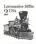Stamps United States -  locomotora antigua