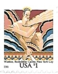 Stamps : America : United_States :  Rockefeller center