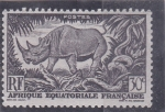 Stamps France -  RINOCERONTE