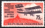 Stamps Indonesia -  50th  ANIVERSARIO  DEL  PRIMER  VUELO  DE  INGLATERRA  A  TRAVÉS  DE  JAVA