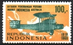 Sellos de Asia - Indonesia -  50th  ANIVERSARIO  DEL  PRIMER  VUELO  DE  INGLATERRA  A  TRAVÉS  DE  JAVA