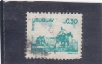 Stamps Uruguay -  Branding Cattle” (J. M. Blanes)