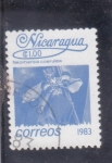 Stamps Nicaragua -  flor- Neomarica coerulea