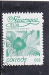 Stamps Nicaragua -  flor- malvaviscus arboreus 
