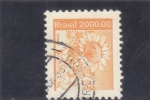 Stamps : America : Brazil :  flores- girasol