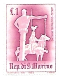 Stamps San Marino -  caballero medieval